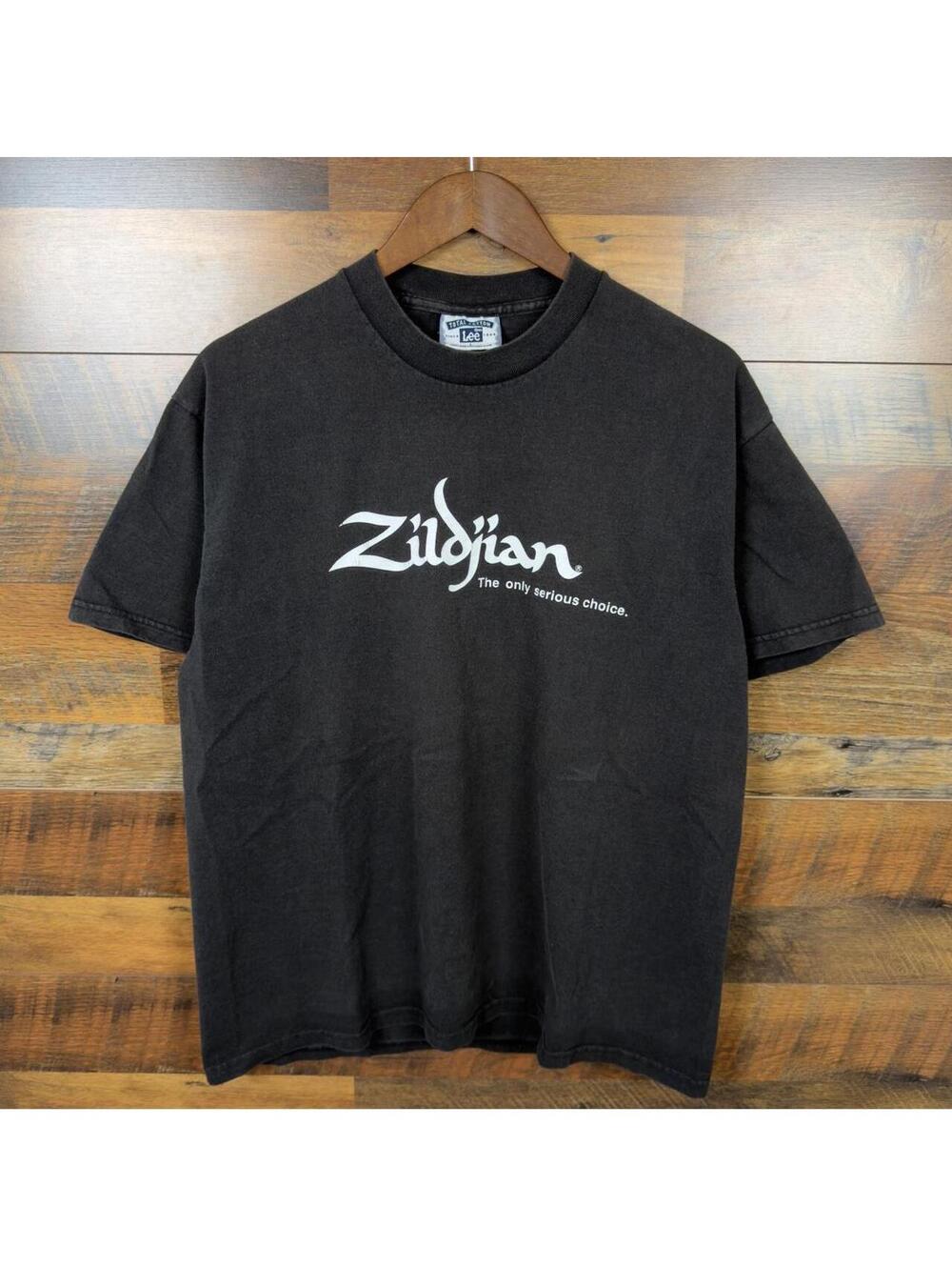 Vintage 90s Zildjian Cymbals T-Shirt Made in USA Lee Black Large